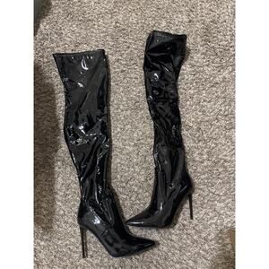 Steve Madden Viktory Knee High Patent Boots 9